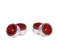 UPALDHOU Fuci per Ruote di Beadlock RC 4pcs Lega in Lega di Alluminio Cerchi di Ruote RC per 1/18 Assiale Scx24 1/24 Auto con stabilità Migliorata Facile Installazione (Rosso)