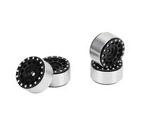 UPALDHOU Fuci per Ruote di Beadlock RC 4pcs Lega in Lega di Alluminio Cerchi di Ruote RC per 1/18 Assiale Scx24 1/24 Auto con stabilità Migliorata Facile Installazione (Black)