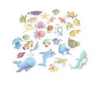 UPALDHOU Giocattoli per Bambini per Bambini Set Puzzle per Animali Oceanici da 30 Pezzi, Colorati Adesivi per Bagno Eva per , Gioco Sensoriale, Design di Apprendimento Precoce, Facile Pulito e
