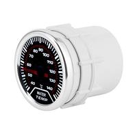 UPALDHOU Indicatore della Temperatura Dell'acqua Display a LED da 52 Mm e 2 | Lente fumé, Ago Rosso, Intervallo 40-150°C, Filettatura Sensore da 1/8", Alloggiamento in Plastica ABS