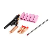 UPALDHOU Kit di Accessori per Ugelli TIG Saldatura 17 Pezzi per Torcia | Punta di Contatto, Rame e Ceramica, Lavorazione dei Metalli, Resistente Alla Corrosione, conducibilità Termica, Compatibile