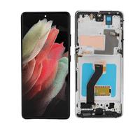UPALDHOU La Sostituzione della Schermata del Telefono per S21 Ultra 5G SM G998B, Alevata Risoluzione LCD -Digitator -Bontaggio con Frame Digitale di Impronta Digitale (Silver)