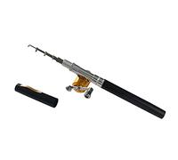UPALDHOU Mini Bobina a Canna da Pesca, Progettazione di Penna Telescopica da 21 Cm a 1 M Durevole con Impugnatura in Alluminio a Palo in Fibra di Vetro ST5 P Rulgo Regolabile, Design a Penna Ultra