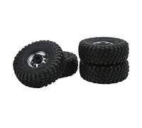 UPALDHOU Pneumatici per Auto RC da 1,9 Pollici, Gomma Resistente e Plastica per SCX10, Ruote con Modello in Ghiaia Resistente da 4 Pezzi per un'esperienza di Guida Flessibile 1/10 (SILVER)