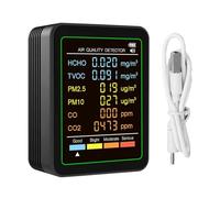 UPALDHOU Rilevatore di qualità Dell'aria Compatto 6 in 1 per Home Office Tester Portatile PM2.5 CO2 per Home Office Hotel (#2)
