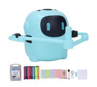 UPALDHOU Robot da Disegno Educativo Interattivo, Giocattolo Che Impara con 100 Parole (BLUE)