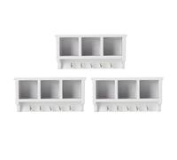 UPALDHOU Set di Mensole in Miniatura delle Bambole, 1:12 Scaffali di Stoccaggio in Legno Bianco per Mobili per la Casa delle Bambole e Decorazioni in Scatola della Camera, Realizzati con Dettagli