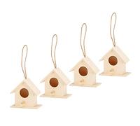 UPALDHOU Set di Uccelli Set per Uccelli in Legno Unici, Box di Riproduzione degli 4 Pezzi per Decorazioni Personalizzate, Casa per Piccoli