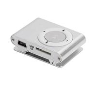 UPALDHOU Set Lettore Musicale MP3, Lettore Multimediale Portatile per Musica Digitale MiniMP3 BackClip con Auricolare e Cavo USB (SILVER)