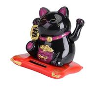 UPALDHOU Sorridendo Gat Gat Solar Alevato Lindo Cat Home Exhibition per Buona Fortuna e Successo Commerciale, Decorazione Automobilistica (BLACK)