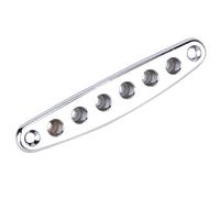 UPALDHOU Stringa di Chitarra Attraverso la Piastra in Lega in Lega di Ferruli per Bassi Elettrici con Installazione Secure Precision Fit Gold Black Silver (SILVER)