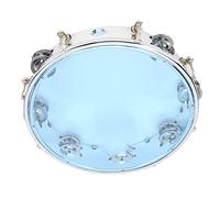 UPALDHOU Tambourine Portatile Tambourine Tenuto Jingle 10in Regolabile a Doppia Tamburello con Pezzi di Campana Fissi Saldamente per il Karaoke (BLUE)