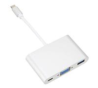 UPALDHOU Tipo C a VGA Aluminum 3 in 1 Adattatore per la Tastiera del Mouse U -hard Drive, PD Hubusb3.0 Stazione Domestica per Utenti di Laptop, Argento