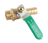 UPALDHOU Valvola a Sfera 3/8 Pollice Maschio, Maniglia a Leva Verde | Materiale in ottone, innesto sicuro con attacco filettato, arresto e controllo del flusso, comoda sostituzione per valvola