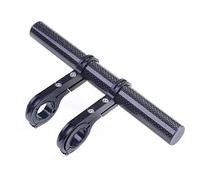 UPANBIKE Bici Manubrio Extender Estensione in Fibra di Carbonio Staffa in Lega di Alluminio Morsetto per Bicicletta tachimetro Faro Luce Holder(Black 20cm Double Clamp)