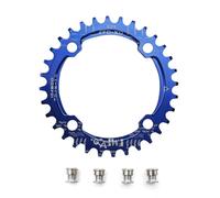 UPANBIKE - Corona stretta e larga 104 BCD rotonda per catena singola, 32 denti, 34 denti, 36 denti, 38 denti, Blu, 36 denti