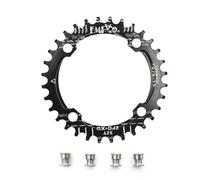 UPANBIKE - Corona stretta e larga 104 BCD rotonda per catena singola, 32 denti, 34 denti, 36 denti, 38 denti, Nero , 38 denti