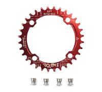 UPANBIKE - Corona stretta e larga 104 BCD rotonda per catena singola, 32 denti, 34 denti, 36 denti, 38 denti, Rosso, 36 denti