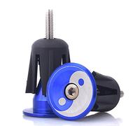 UPANBIKE Estremità di manubrio di bicicletta, per mountain-bike e bici da strada, impugnature a espansione, manopole e tappi di chiusura in lega di alluminio, 1 paio, colore blu