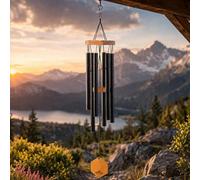 UpBlend Outdoors Campanelli a vento per esterni, 73,7 cm, nero, campanelli a vento per esterni, campanelli a vento in latta, decorazioni per mamma, nonna, regali per lei