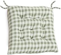 Upcaremall - Cuscino quadrato per sedie a quadretti, spesso e morbido, comodo cuscino per sedia, per cucina, sala da pranzo, giardino, per soggiorno, camera da letto, divano (verde e bianco, 4 pezzi)