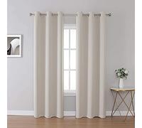 Upcortinassi, Tende ignifughe oscuranti, adatte per scuole, aule, dormitori, camerette dei bambini, casa, beige chiaro, 106,7 x 231,4, 1 pannello