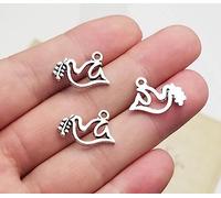 UPCOT 50 Pezzi 10x19mm Argento Antico Placcato Pace Colomba Uccello Pendenti per Portachiavi Fai-da-Te Forniture rendendo Accessori-Default