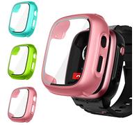 Upeak 3 Pack Cover per XPLORA X5 Play, Custodia Protezione Pellicola Complessiva Cover in Vetro Temperato per PC per XPLORA X5 Play, Rosa Confetto/Verde Erba/Verde Lago