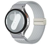Upeak Cinturino Intrecciato Compatibile con Samsung Galaxy Watch 7 6 4 5 40mm 44mm, Cinturini Magnetica ad Un Clic per Samsung Watch 6 Classic 47mm 43mm, 5 Pro 45mm, 4 Classic 42mm 46mm, FE, Argento