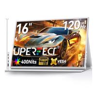 UPERFECT 16" 120Hz Monitor Portatile, 106% sRGB Portable Monitor per Gioco FHD 1080P, Ultra Sottile, Metallo, 16:10 Estensione Schermo per Laptop/Telefono/Console di Gioco, Compatibile VESA, Bianco