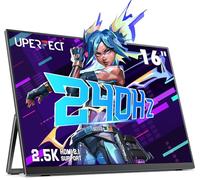 UPERFECT 2.5K 240Hz QLED Monitor Portatile, 16" 2560x1600 QHD 100% DCI-P3 400 Nits Portable Monitor for Laptop w/Stand & VESA, Adaptive Sync HDMI 2.1 Schermo Esterno per PC Phone Console di Gioco