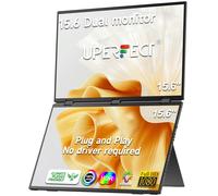 UPERFECT Delta 15,6" doppio monitor portatile per prolunga schermo portatile 1080P HDR 360 ° Pieghevole impilato con supporto per PC portatile No Driver Needed