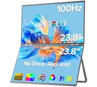 UPERFECT Delta 23.8" 100Hz Portable Dual Monitor for Laptop Screen Extender, 1080P HDR 360° Folding Stacked Triple Monitor with Stand & VESA for Laptop Phone Game Console (No Driver Needed)