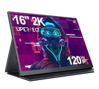 UPERFECT Monitor portatile 120Hz 2K 16 pollici 2560x1600 QHD Gaming Monitor 16:10, 400 nit, 1200: 1, piccolo schermo portatile w/VESA e copertura per laptop, HDR FreeSync Eye Care esterno secondo