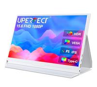 UPERFECT Monitor Portatile Display Mobile 15,6 Pollici 1920 x 1080 Schermo IPS Full HD con HDMI USB C per Laptop PC Smartphone Switch PS5 con Custodia Protettiva, Compatibile VESA, Bianco