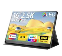 UPERFECT Monitor portatile 2.5K da 16", schermo QHD 400 Nits 2560x1600 16:10, HDMI standard e 2 porte USB-C, display opaco IPS Eye Care, bordo stretto con involucro posteriore metallico, Smart Cover