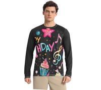 UPF 50+ - Maglietta da uomo a maniche lunghe, ad asciugatura rapida, con protezione UV, per il sole, buon compleanno, Buon compleanno, Small