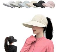 UPF Sun Protection Baseball Hat for Men And Women,Adjustable Wide Brim Hollow Top Quick-Dry Sport cap,Lightweight Outdoor Hat (Beige)