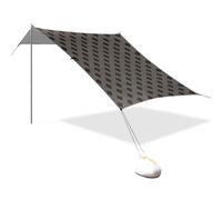 UPF50+, tenda da spiaggia pieghevole con griglia a zampa di gallo, parasole leggero con sacchi di sabbia, paletta di sabbia, pali per cortile e campeggio