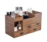 UPGENT Organizzatore per Trucchi, espositore, Organizer per Trucchi in Legno con cassetti e Specchio, Contenitore Multifunzione per Cosmetici, Gioielli, toeletta, Cura della PE