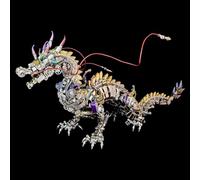 UpGLeuch Puzzle 3D in metallo con drago modellino per adulti, meccanico 3D, in metallo, per adulti, con luce e strumenti, decorazione da scrivania, giocattoli, regali per adulti (puzzle A)