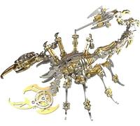 UpGLeuch Puzzle 3D in Metallo Dorato per Adulti - Kit Modello Scorpione con Strumento, Colorato Fai da Te - Giocattolo da Scrivania, Regalo per Adulti