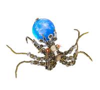 UpGLeuch Puzzle in metallo 3D colorato per adulti con clip di polpo con luce, kit di modellismo 3D in metallo per adulti, decorazione da tavolo giocattolo regalo