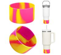 Upgrade 2PCS Protective Silicone Boot Bumper for Stanley Quencher Adventure 40oz 30oz IceFlow 20oz 30oz Tumbler Water Bottle Bottom Sleeve Cover Acce