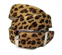 UPGRADE 3STYLE Cintura in vera pelle cavallino maculata leopardata zebrata patchwork accorciabile senza viti. confezione in cartone eco e sacchetto cotone. Made in Italy. (Placca Cow nero 4x130)