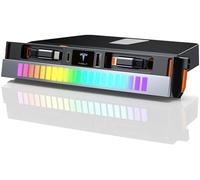 Upgrade 65W USB Charger Hub for Tesla Model 3 Highland 2024-2025&New Model Y Juniper 2026 Accessories,122W USB-C Fast Charging with Retractable Cables, Built in RGB Ambient Light Fit Center Console