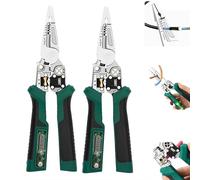 Upgrade 8 in 1 Wire Stripper with Voltage Tester, 2026 New Heavy Duty Wire Stripping Tool,Multifunctional Professional WireStripper Electrical Pliers for Cutting Pulling Scraping and Pressing