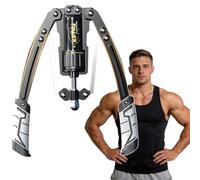 Upgrade Hydraulic Power Twister, Adjustable 22-440lbs Twister Arm Exerciser with Stretchable Handle, Arm Exercise Chest Workout Equipment Home Gym for Men Women (Gray-black)