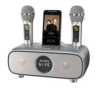 Upgrade Karaoke Machine for Adults and Kids,Portable Bluetooth 2 UHF Wireless Karaoke Microphone with Holder/USB/TF Card/AUX-in,PA Speaker System for Home Party, Picnic,Car,Outdoor/Indoor