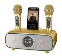 Upgrade Karaoke Machine for Adults and Kids,Portable Bluetooth 4 UHF Wireless Karaoke Microphone with Holder/USB/TF Card/AUX-in,PA Speaker System for Home Party, Picnic,Car,Outdoor/Indoor